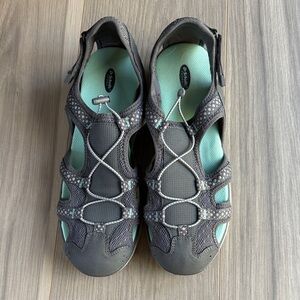 Dr. Scholls Women's Cancun Gray/Teal Fisherman Sandals Size 10